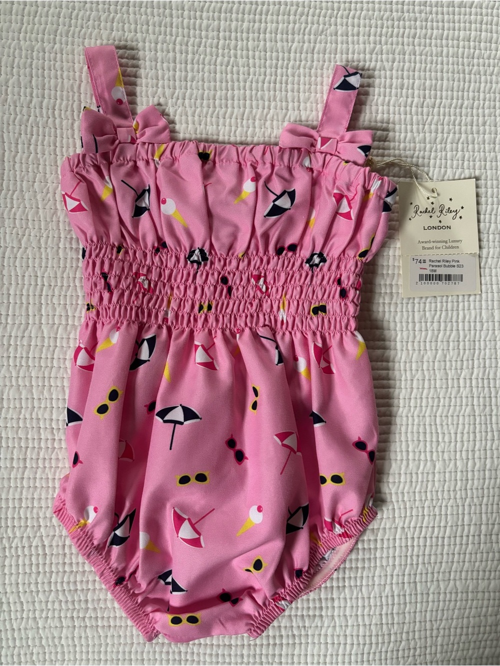 Toddler sunsuit ; new with tags; Rachel Riley